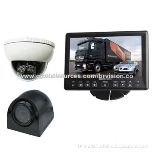 Rear-view Camera System with Waterproof Monitor, Anti-vandal Dome Camera and IR Side Camera